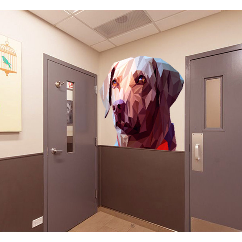Adhésif décoratif chien Labrador, H 46 po x l 46 po