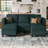 Vevey Small Corduroy U-Shaped Storage Modular Sofa 83.4" W x 83.5"-990692043