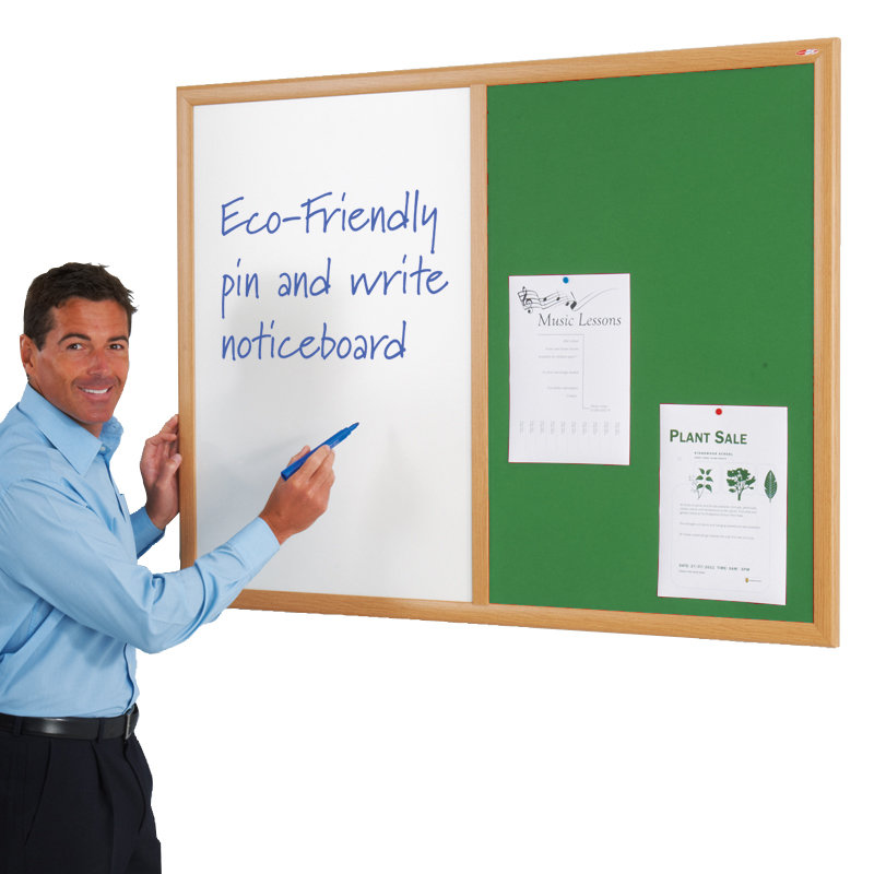 Wall Mounted Combination Board, Green, 60 cm H x 90 cm W