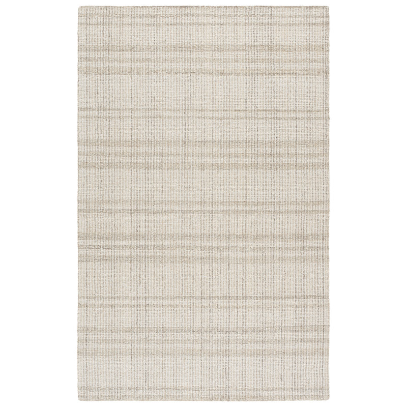 Abstract Hand Tufted Wool; Cotton Striped Indoor Rug, 9'-0" x 12'-0" Rectangle