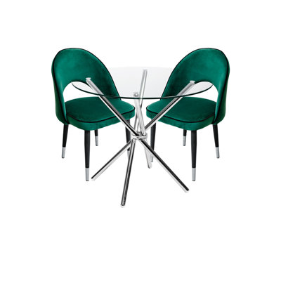 2 -Person Glass Dining Set