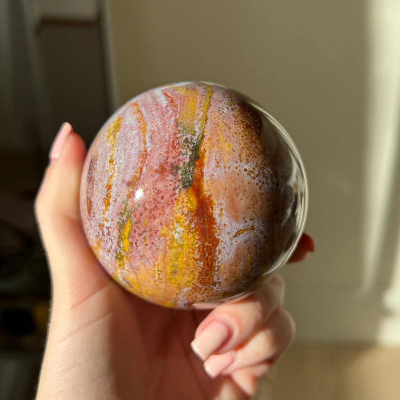 Ocean Jasper Ball, Yellow/Red/Brown/Black/Blue
