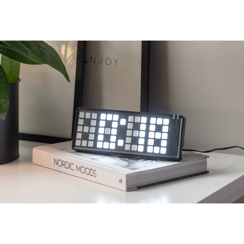 ABS Electric Alarm Tabletop Clock, Black