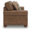 Canapé Cyrus avec garniture cloutée, 2 coussins décoratifs, similicuir brun, 92 po