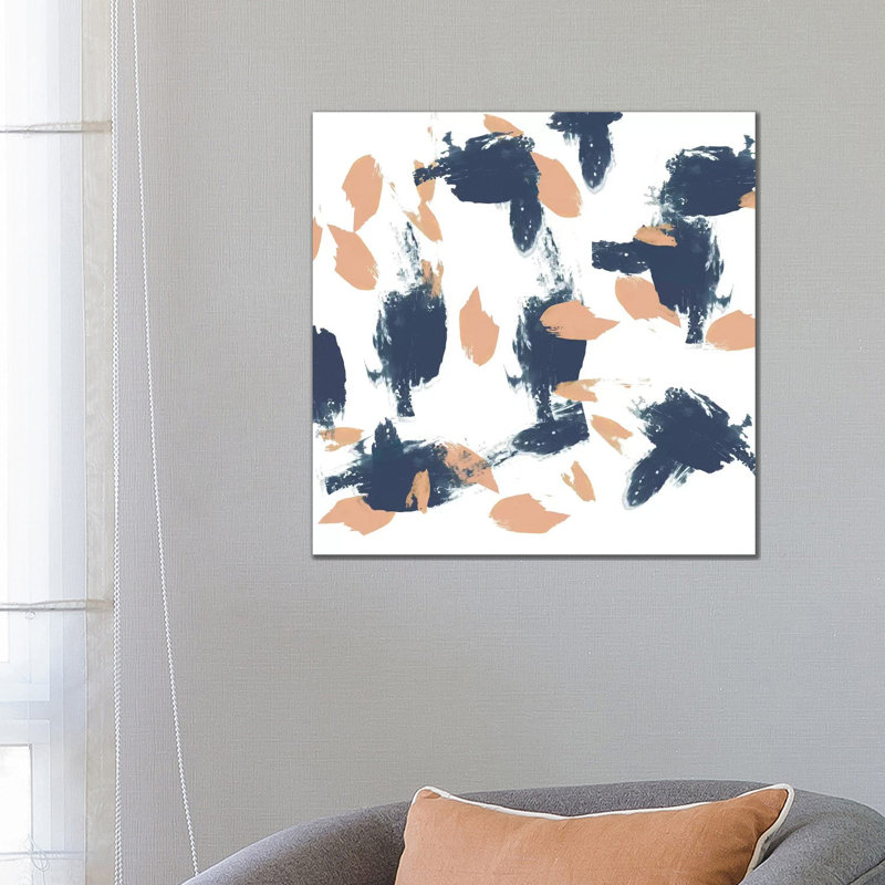 Blueberry & Peach Strokes I by Jennifer Goldberger - Wrapped Canvas Painting, 66.04 cm H x 66.04 cm W x 3.175 cm D
