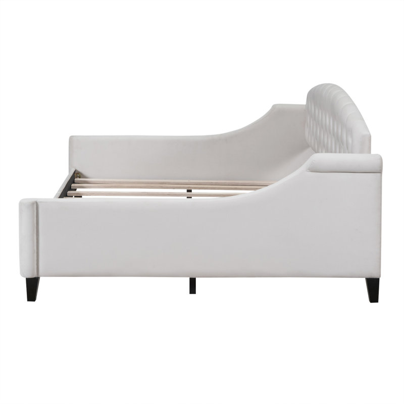 Modern Luxury Tufted Button Daybed, Beige, Full