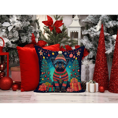 Coussin décoratif en tissu 1082_Affenpinscher Christmas