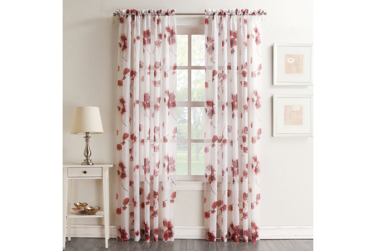 Pink Flower, Cotton Window Curtain CC200 Floral Curtain, Decorative Curtains,  Cotton Curtain, Curtain Panels 