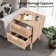 Table de chevet en rotin avec 2 tiroirs de rangement Spurlin