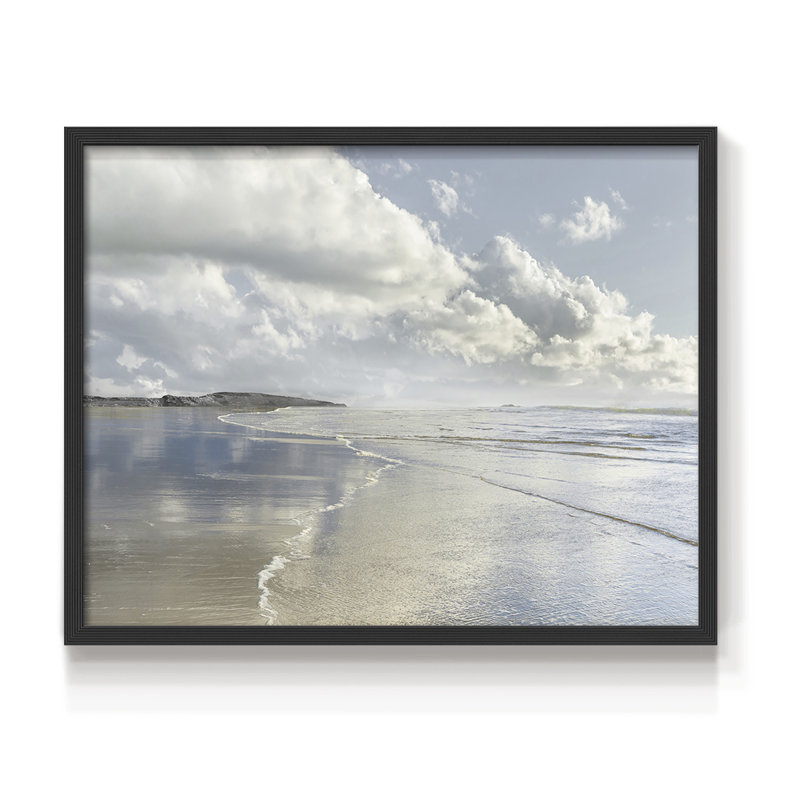 Plage infinie - reproduction encadrée - réarmable, H 8 po x l 10 po, Noir, noir, noir, noir
