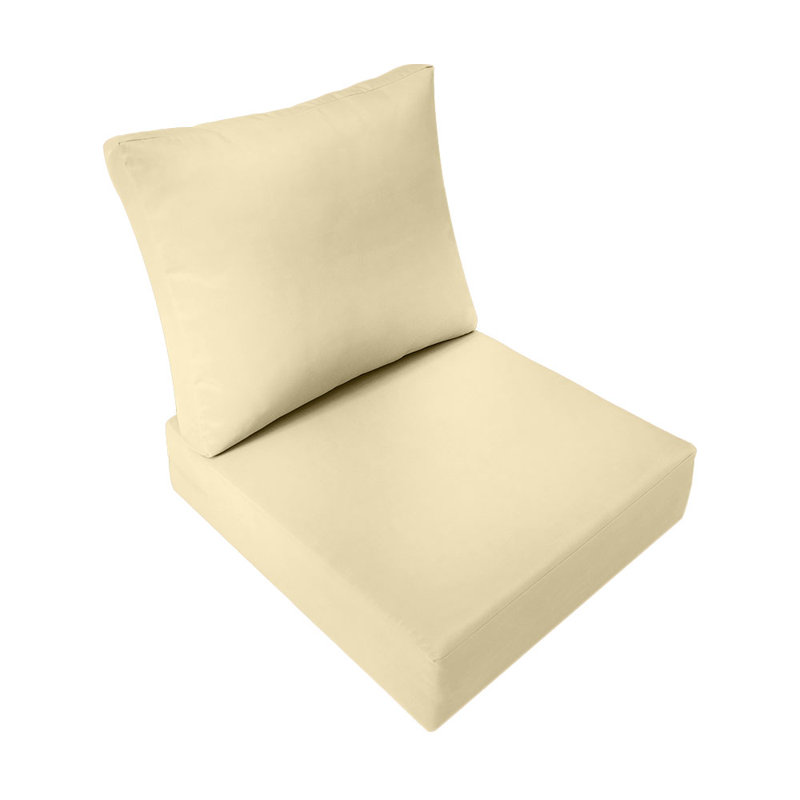 Polyester Box Cushion Sofa Slipcover, Cream