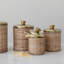 Ensemble de 4 contenants en rotin en acier inoxydable