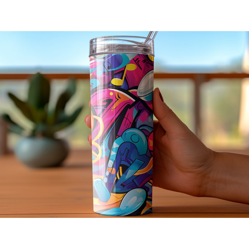 Choose Handmade Tumblers 591ml Vacuum Insulated Stainless Steel (18/8) Travel Tumbler with Straw