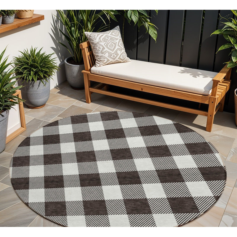 Tapis rond noir 8 po