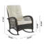 Chaise berçante rembourrée Fruttuo crème et noire-120661161