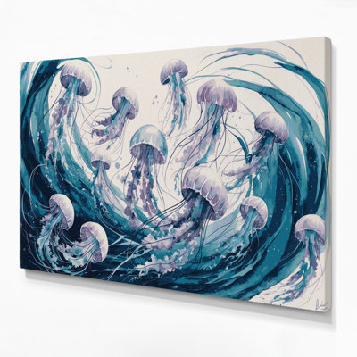 «Coastal Jellyfish Ballet», art mural sur toile
