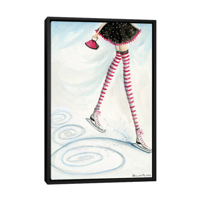 «Holiday Series: Skating in Candycane Socks», reproduction d'art sur toile tendue