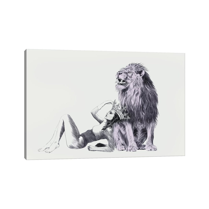 The Queen Leo by Jenny Rome - Wrapped Canvas Print, 20.32 cm H x 30.48 cm W