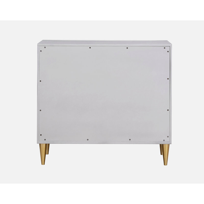 Console à 3 tiroirs argent métallique et champagne
