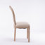 Ensemble de 2 chaises de salle à manger style français avec structure en bois massif et dossier ovale en lin