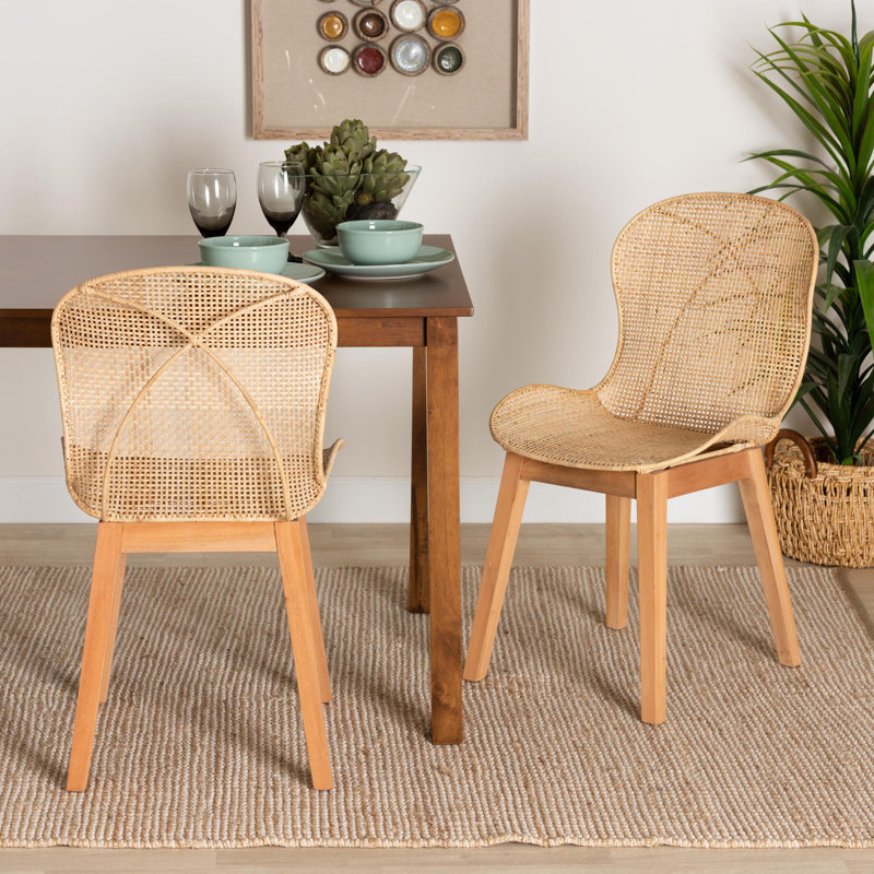 Chaise en acajou et rotin Kinnard