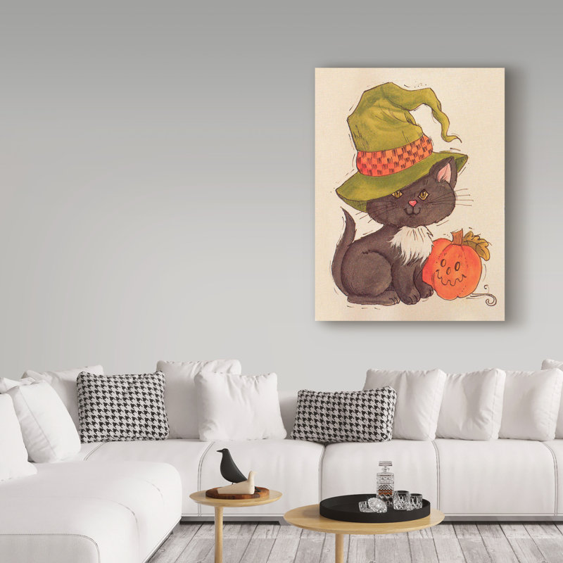 Canvasart à chat noir plie, H 19 po x l 14 po x P 2 po