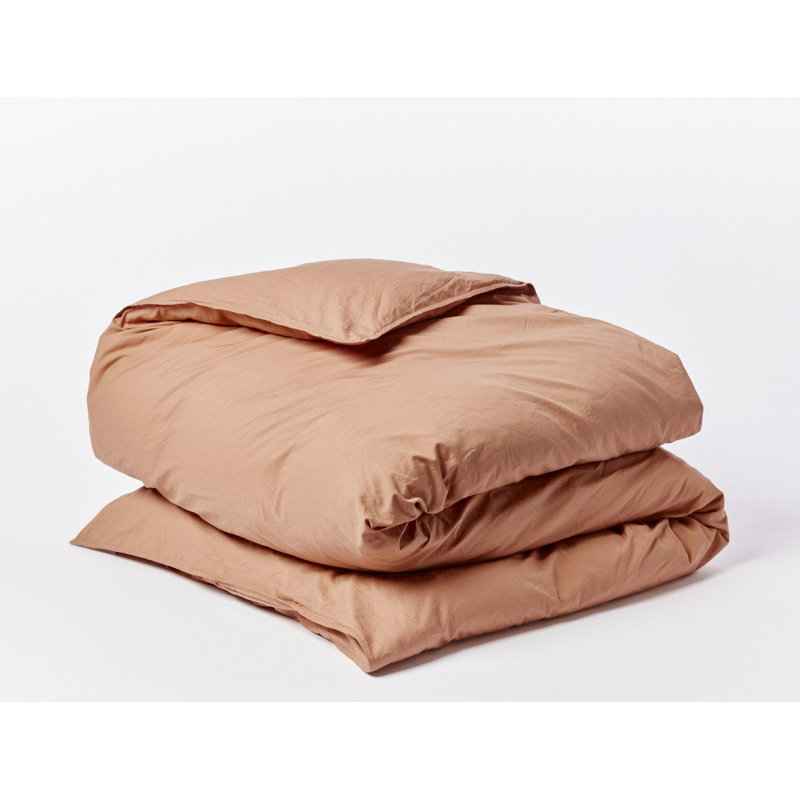Housse de couette en percale organique froissé, Housse de couette pour lit très grand / très gra, Gingembre