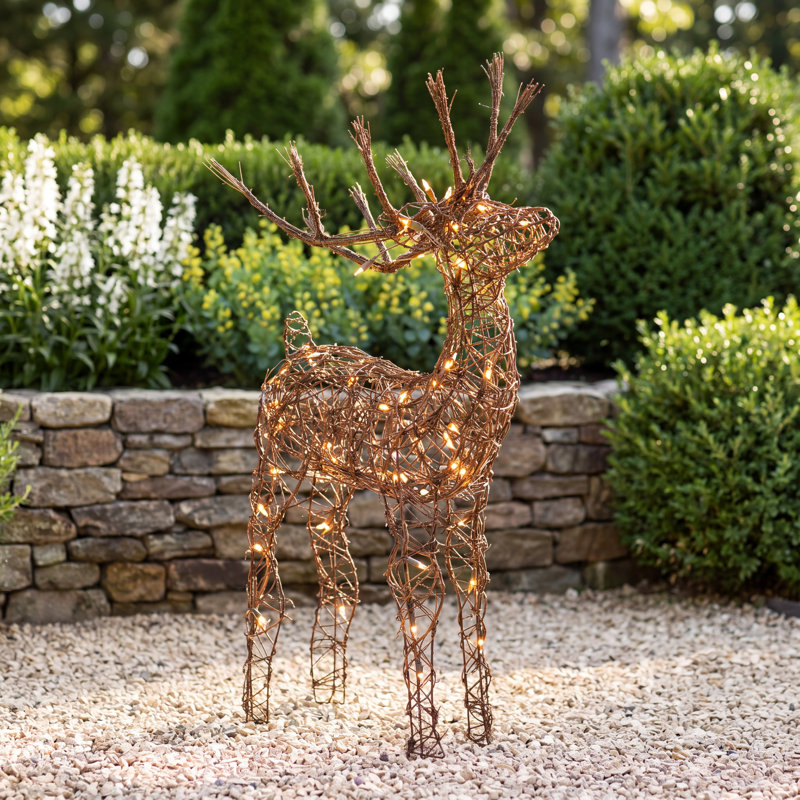 Reindeer Warm White LED Outdoor Holiday Figurine, Small