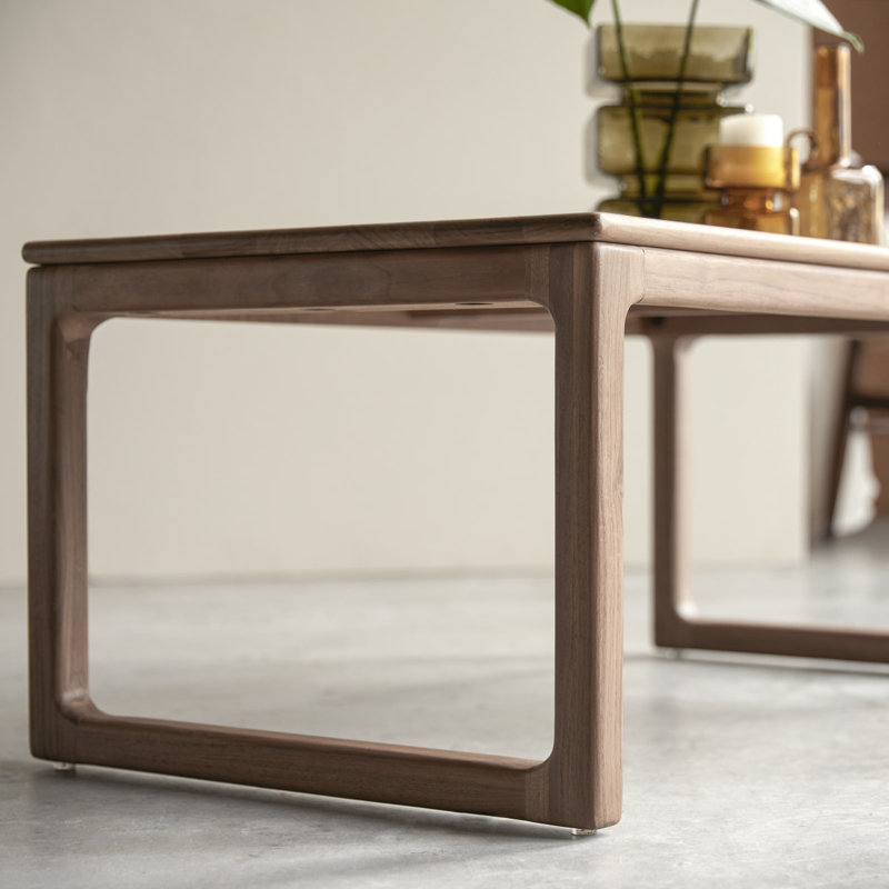 Arto Solid Wood Coffee Table, Dark Brown Wood