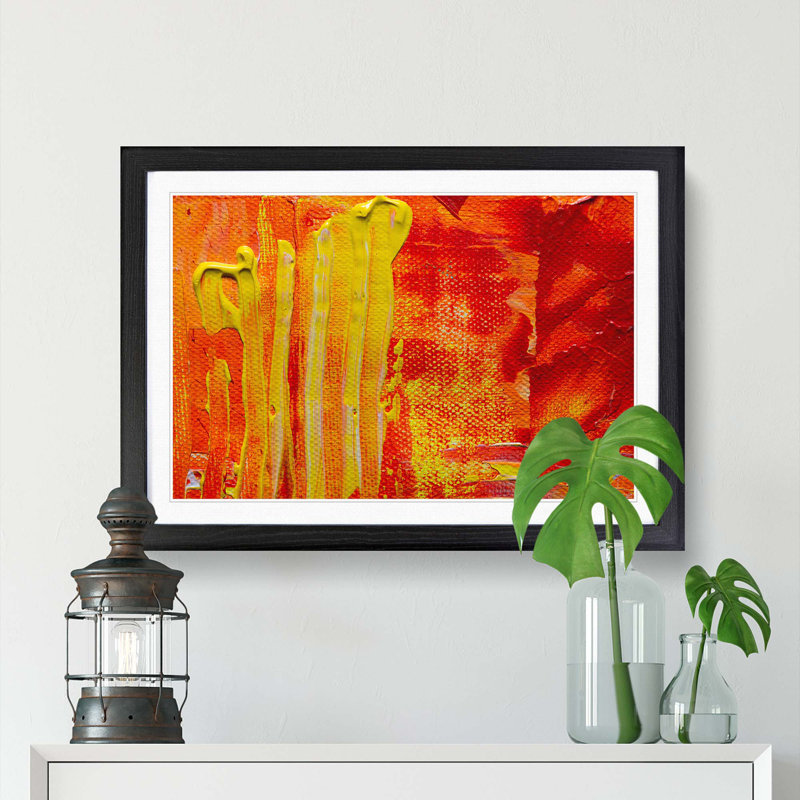 Abstract Art Painting Vol.78 by S.Johnson - Picture Frame Painting Print, 48cm H x 65cm W x 2cm D, Black Framed