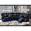 Canapé modulaire en cuir noir Jupiter