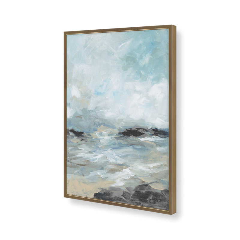 «Windswept Waters I Print», H 15,25 po x l 12,25 po, Or brossé