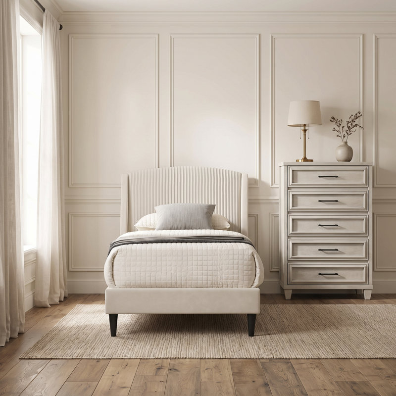 Ensemble de chambre à coucher 2 pièces Jolande, 2 Pcs: Bed, Chest, Twin