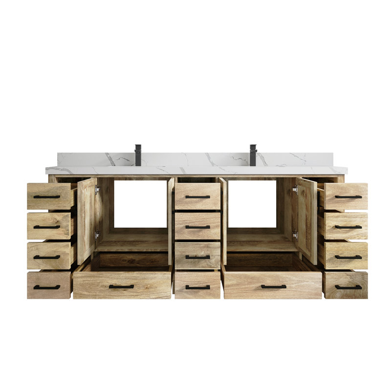 Ensemble de meuble-lavabo double 84 po Malibu, Calacatta Laza