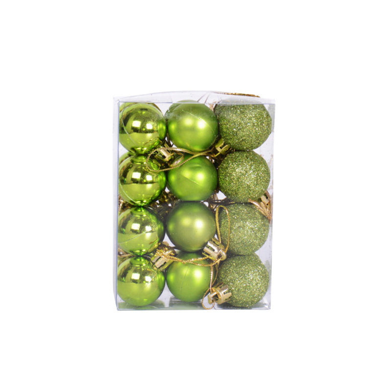 Ornement 24 boules en plastique, Vert