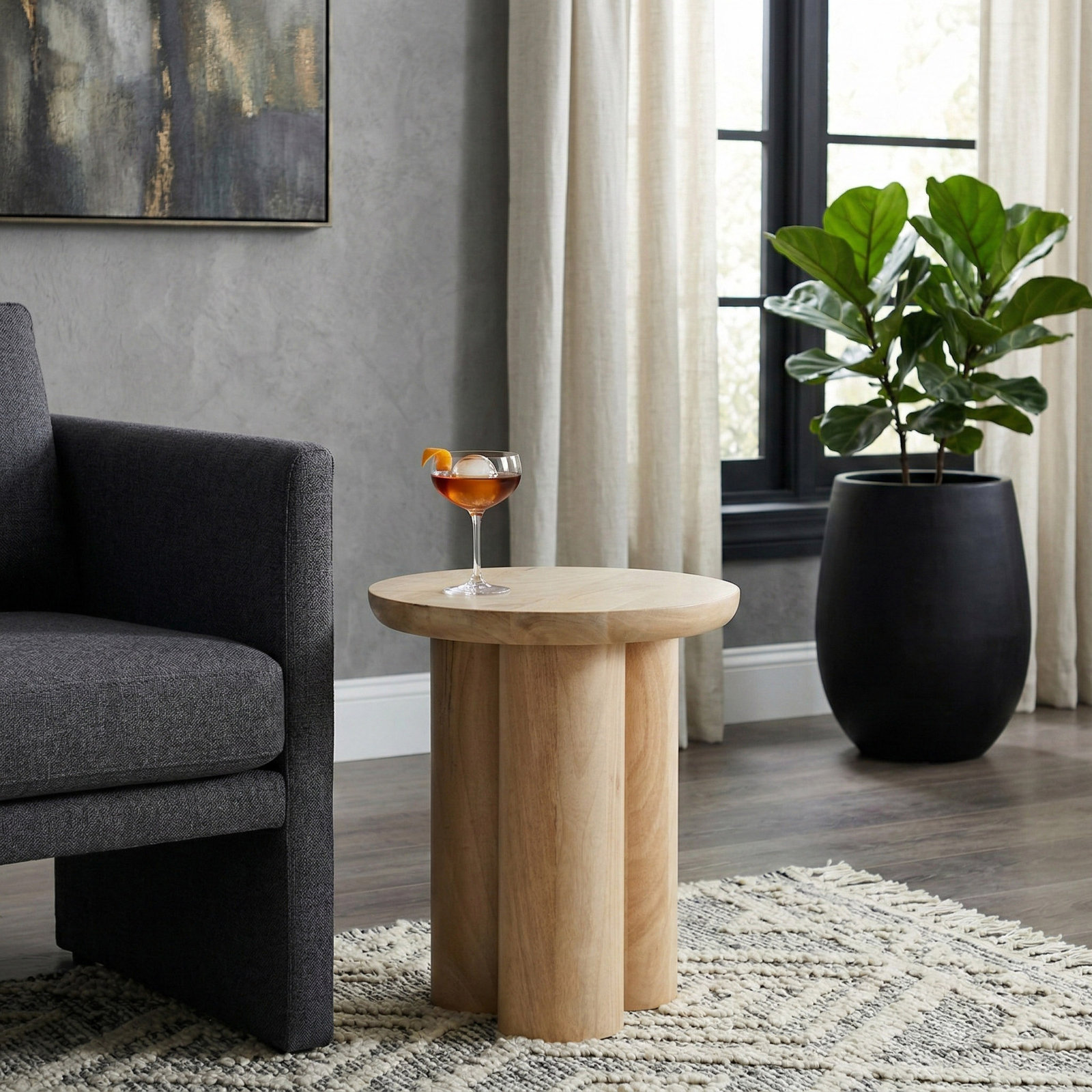 Faustine 16" Mango End Table, Natural
