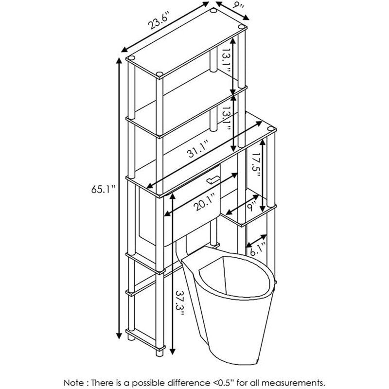 Antonucci Over The Toilet Storage, Espresso/Black