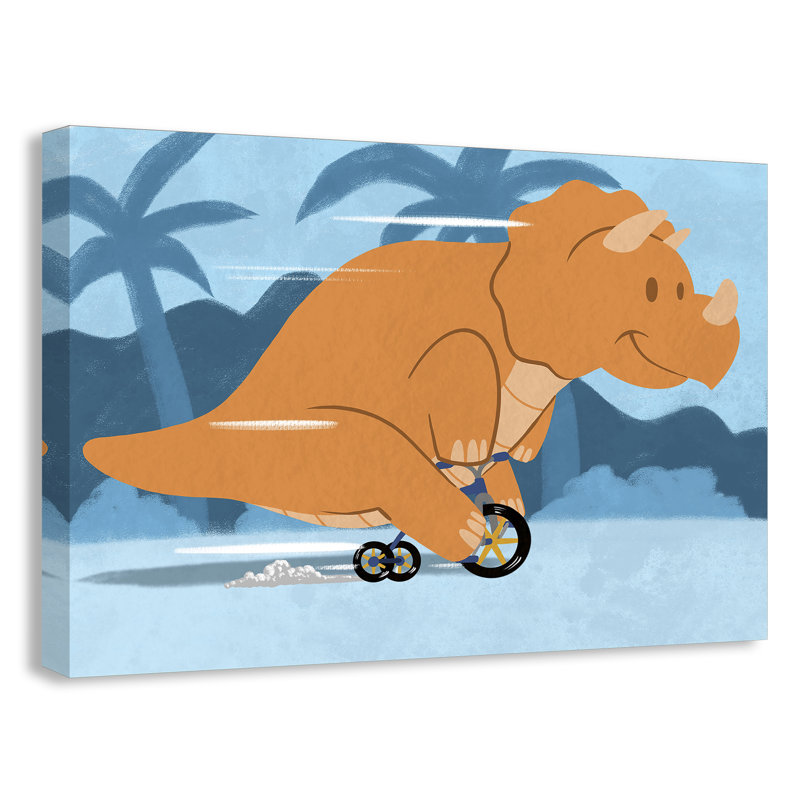 «Riding Dino 2», impression sur papier, H 24 po x l 36 po x P 1,5 po, Canevas
