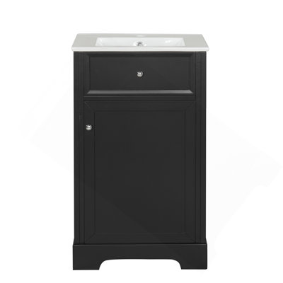 20" Bathroom Vanity With Sink, Bathroom Cabinet With Soft Closing Door, Storage Rack And Adjustable Shelve