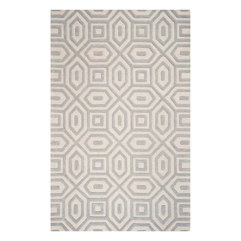 Wool Geometric Indoor Rug, Rectangle 5' x 8'