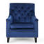 Fauteuil club velours bleu marine