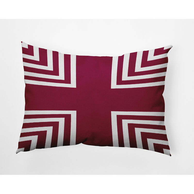 Housse et insert de coussin rectangulaire en polyester pour l'intérieur et l'extérieur, Rouge marron