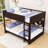 Queen Over Queen Wooden Bunk Bed With Ladder And Storage Shelves-1291891393