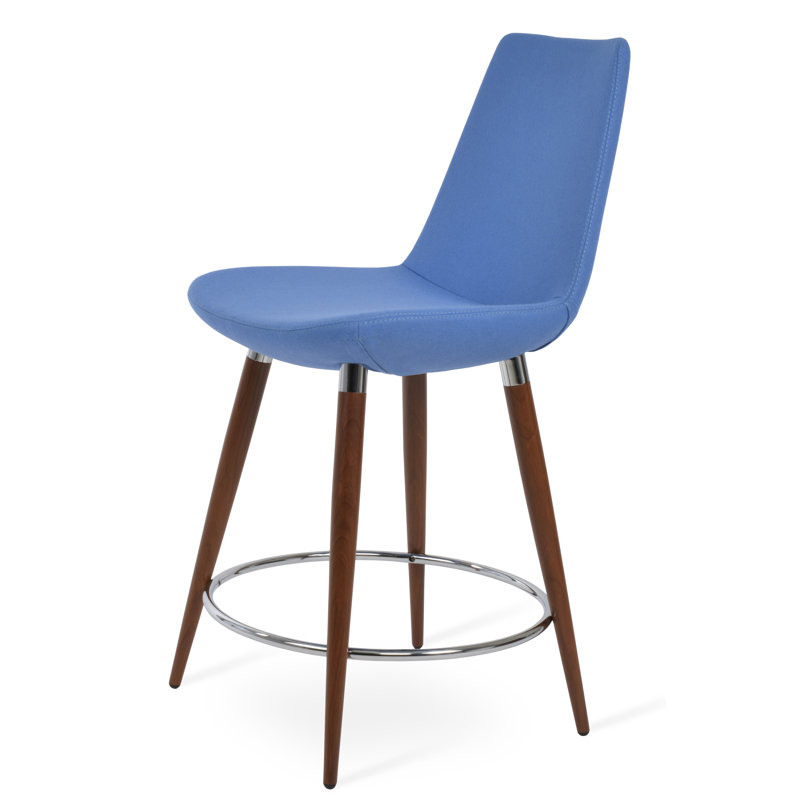 Eiffel Ana Bar & Counter Stool, Bar Stool (29" Seat Height), Walnut, Light Gray