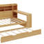 Lit de jour flexible en bois avec tablettes de rangement gigogne et bureau d'étude intégré-114328232-114328233