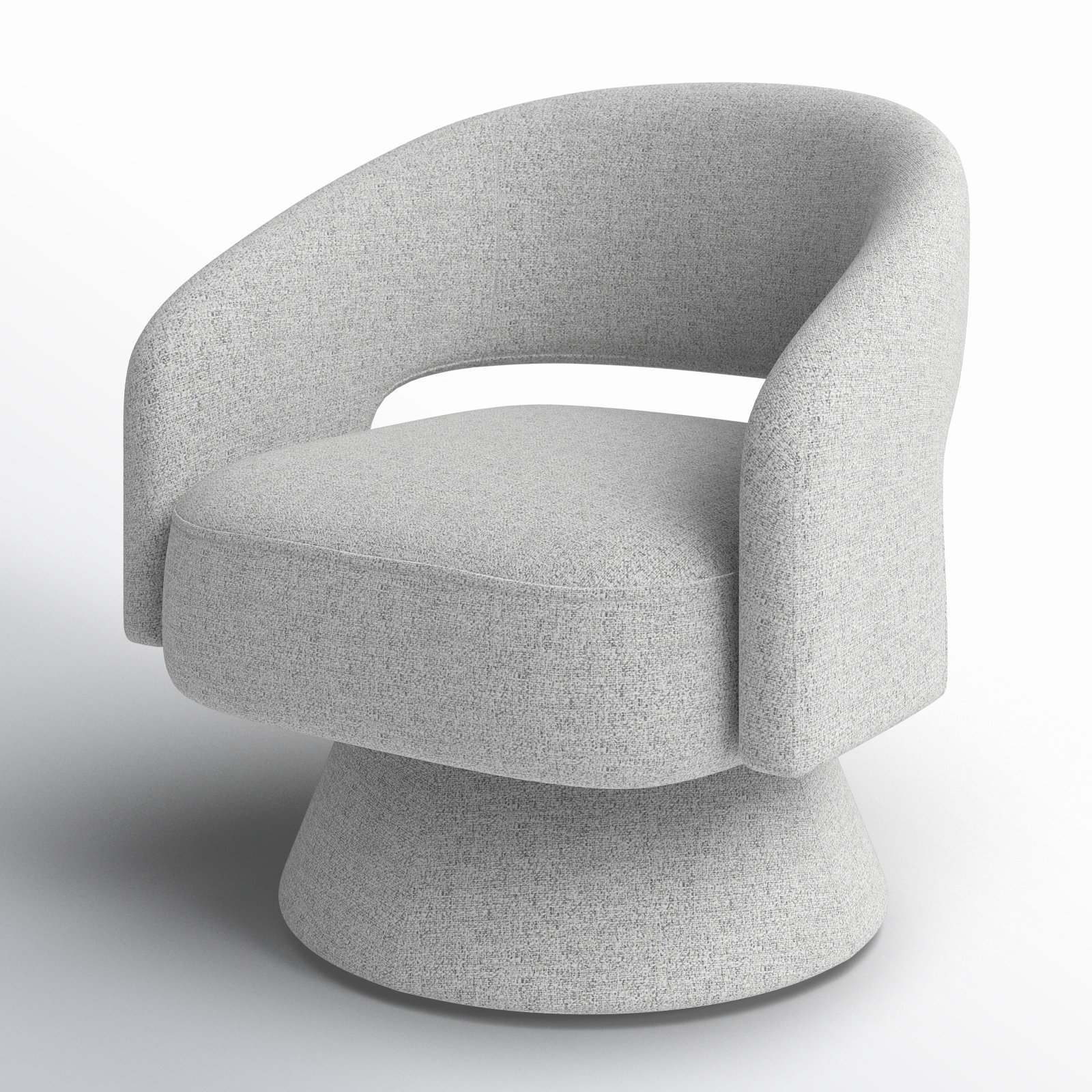 Wade Logan® Bhupendra Swivel Barrel Chair, White (Multi-colored)