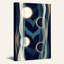 Toile murale d'Halloween : Vagues bleues et turquoise abstraites avec des cercles lumineux-2023846684