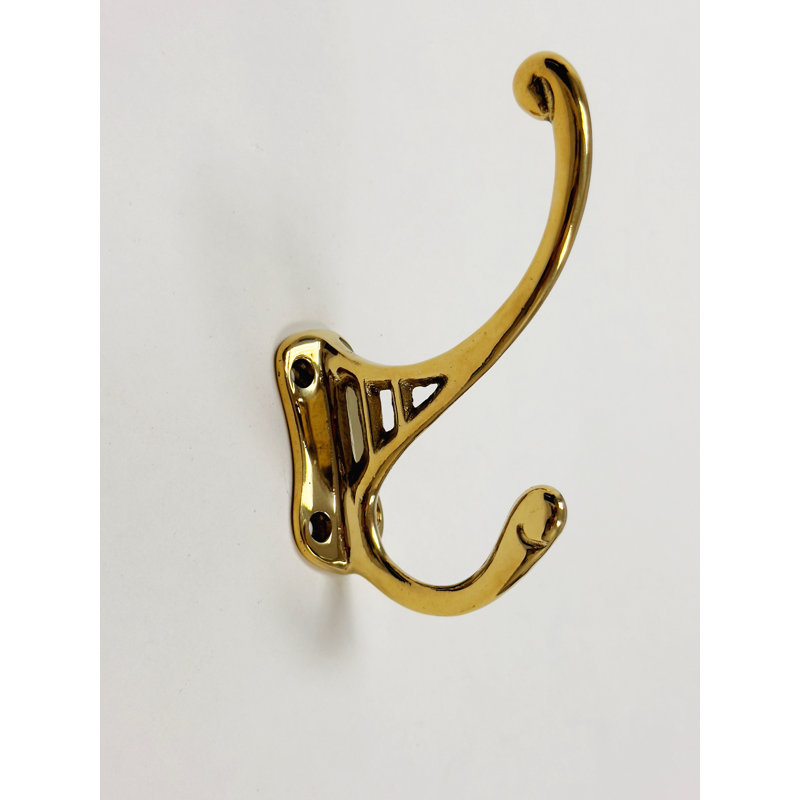Polished Unlacquered Brass "Double" Wall Hook