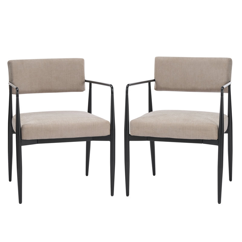 Fauteuil de salle à manger rembourré Xzavier, Chameau clair