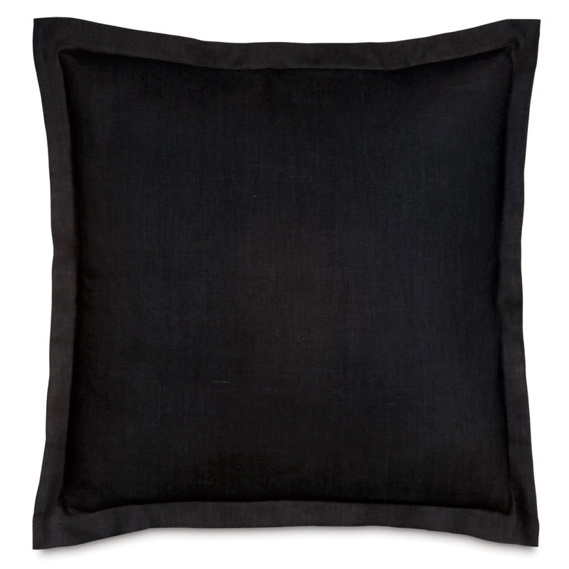 Resort Linen Program 100% Linen Zip Sham, Euro, Breeze Black